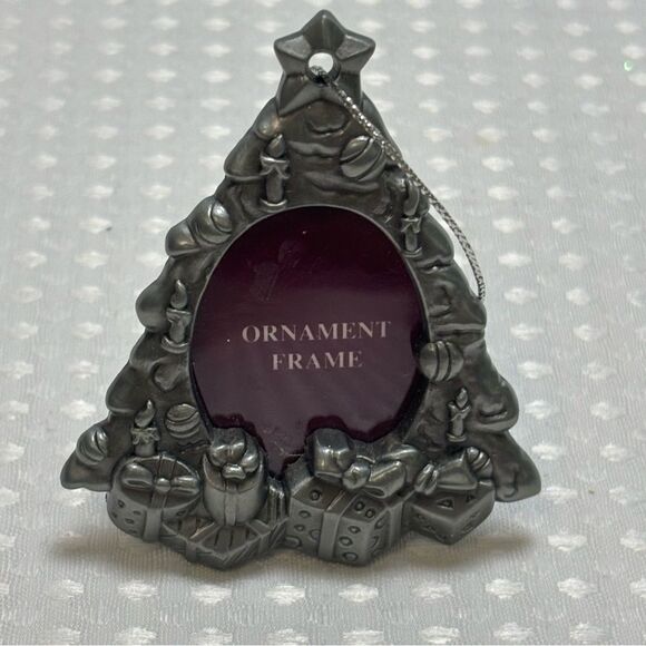 Silver and Red Metal Christmas Holiday Ornament Set - Picture 6 of 7